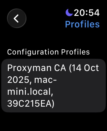 Verify Proxyman Certificate on Apple Watch
