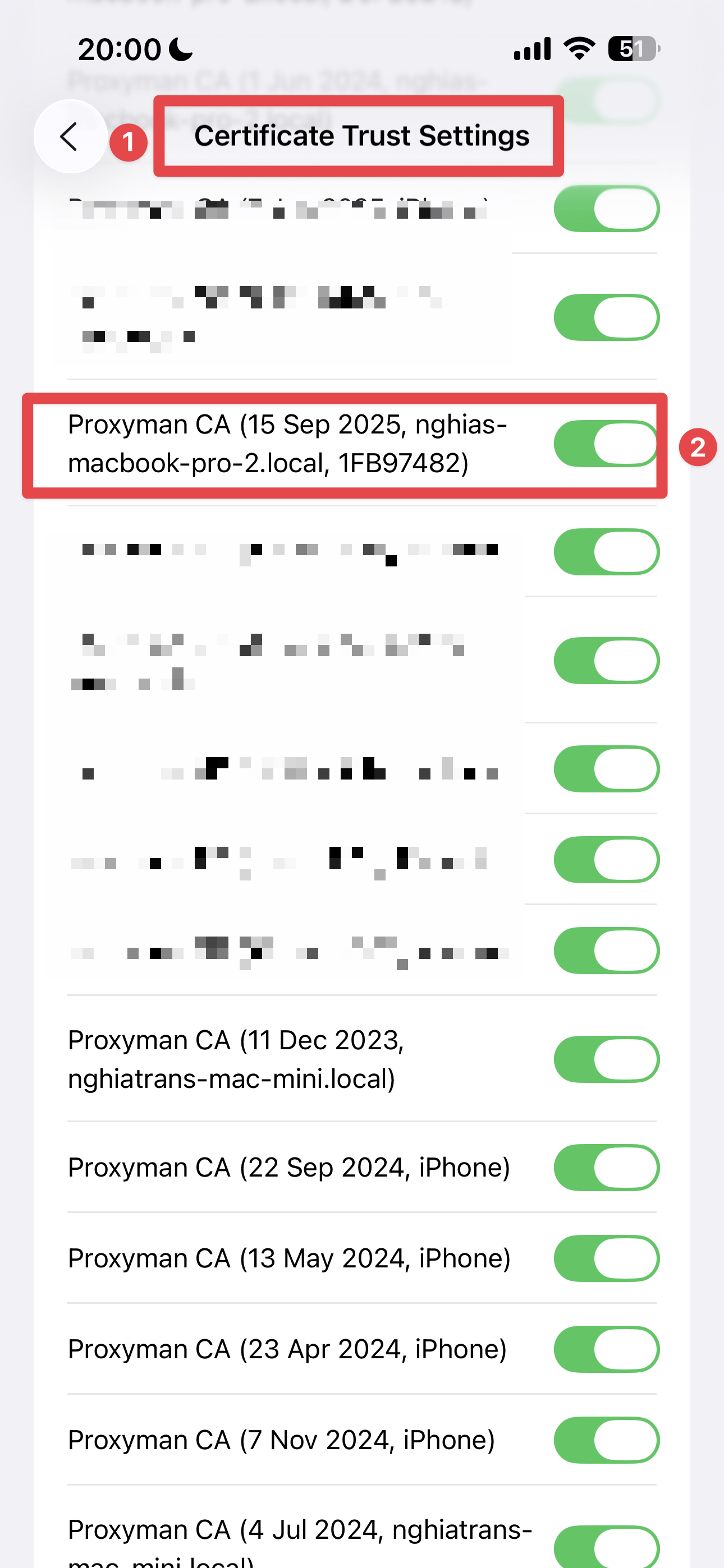 Trust Proxyman Certificate in iOS