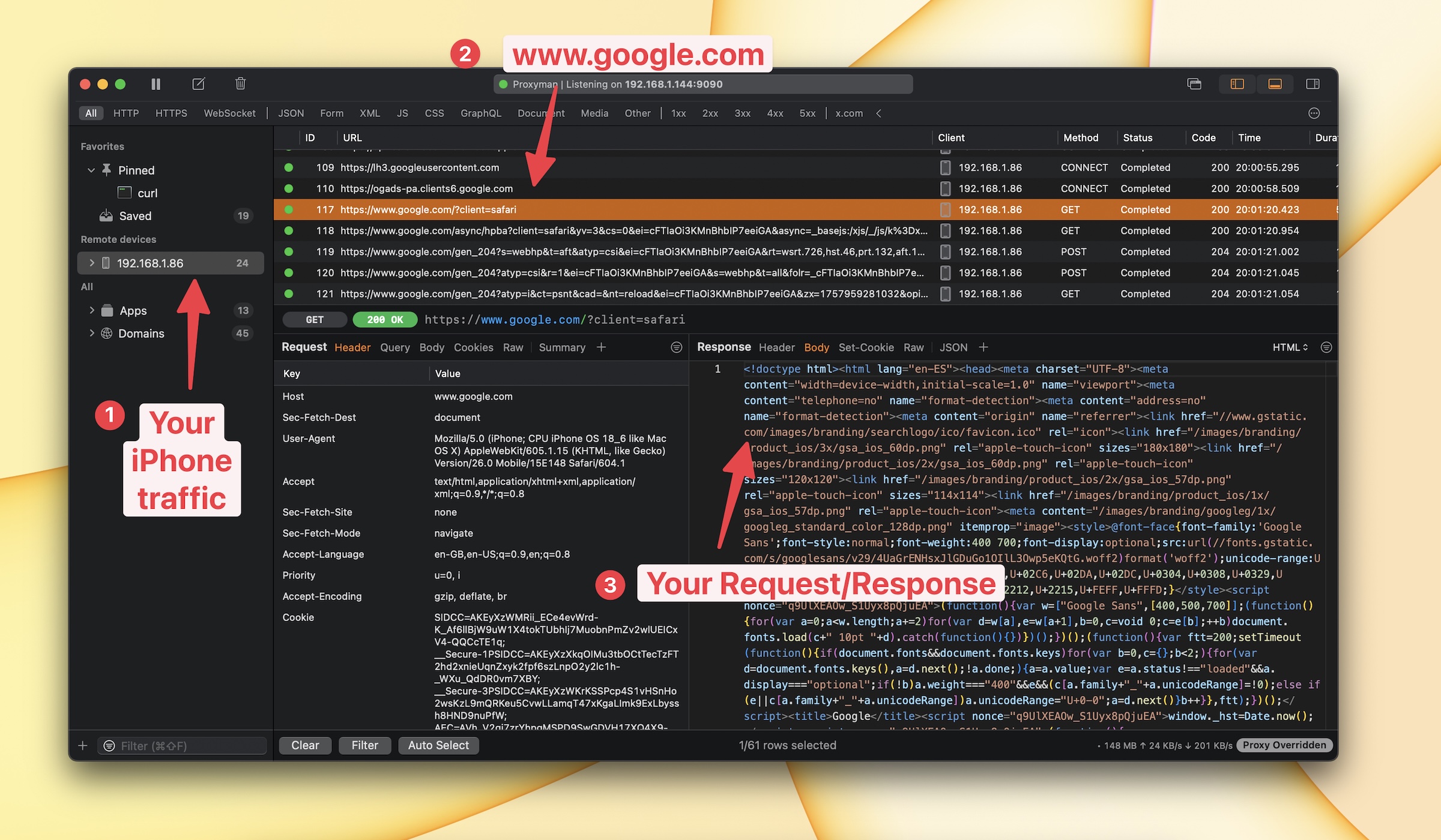Start capturing and decrypting HTTP and HTTPS traffic from your iPhone iOS 26 with Proxyman