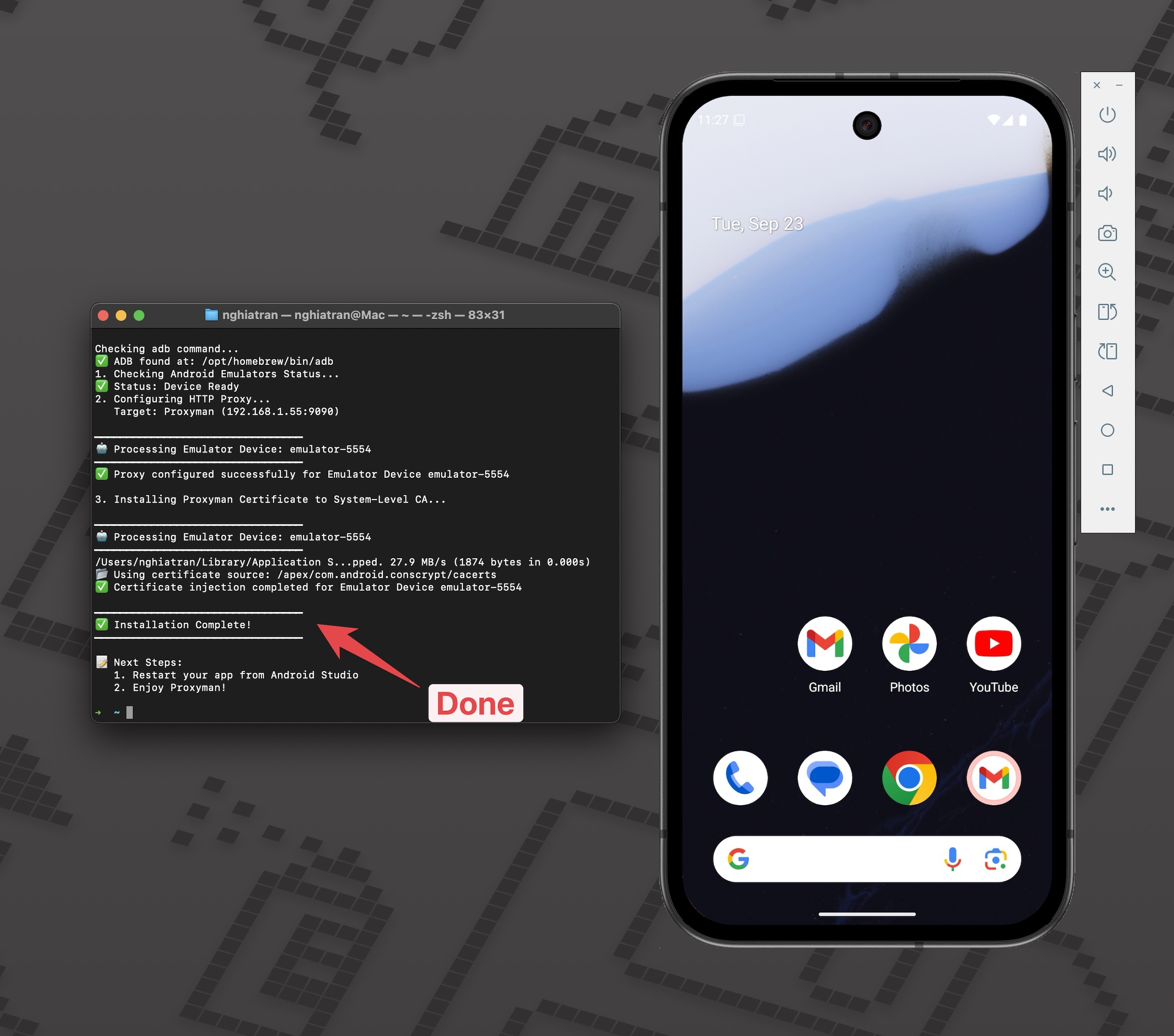 Install Proxyman certificate on the Android Emulator