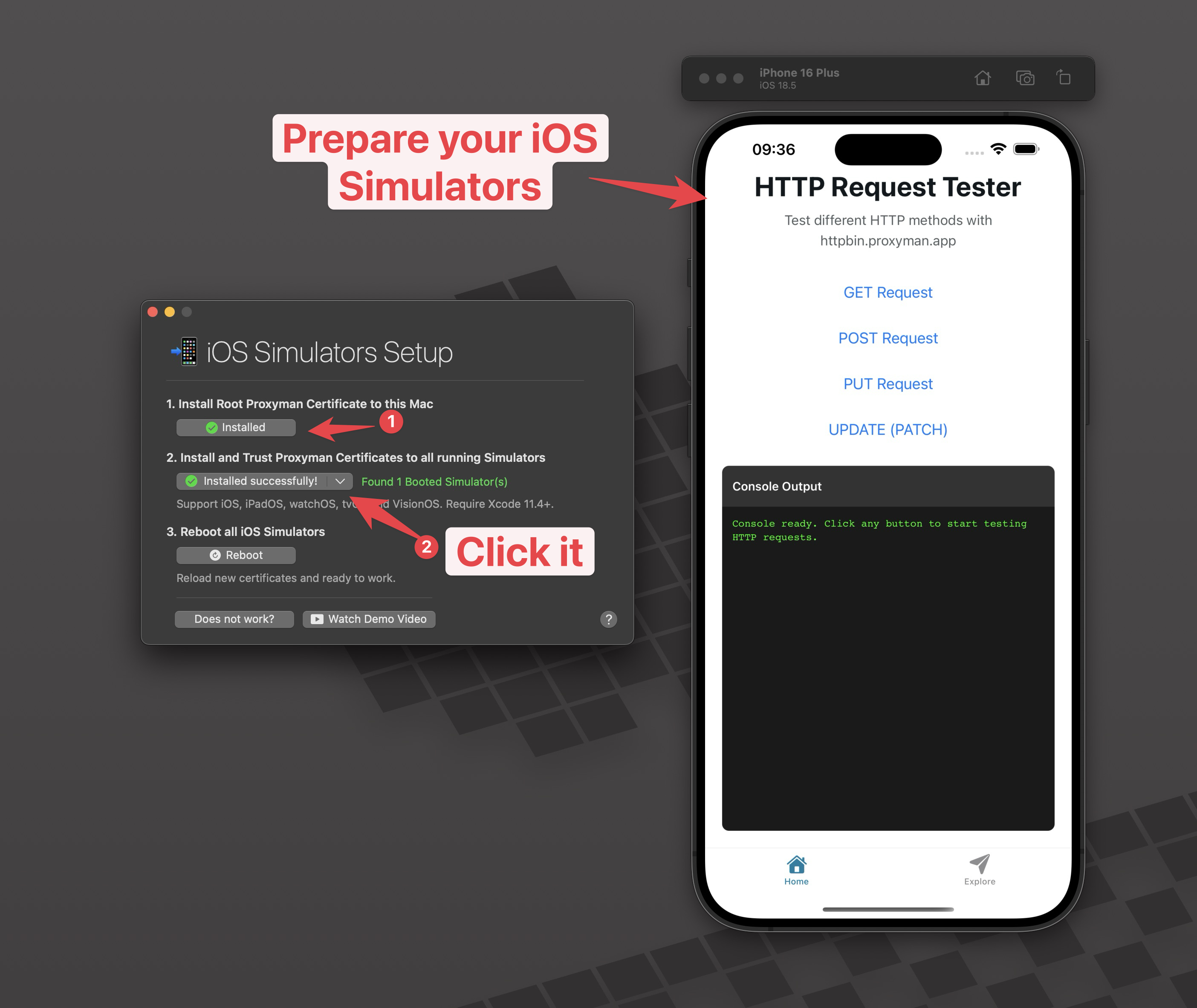 Install Proxyman certificate on iOS Simulator
