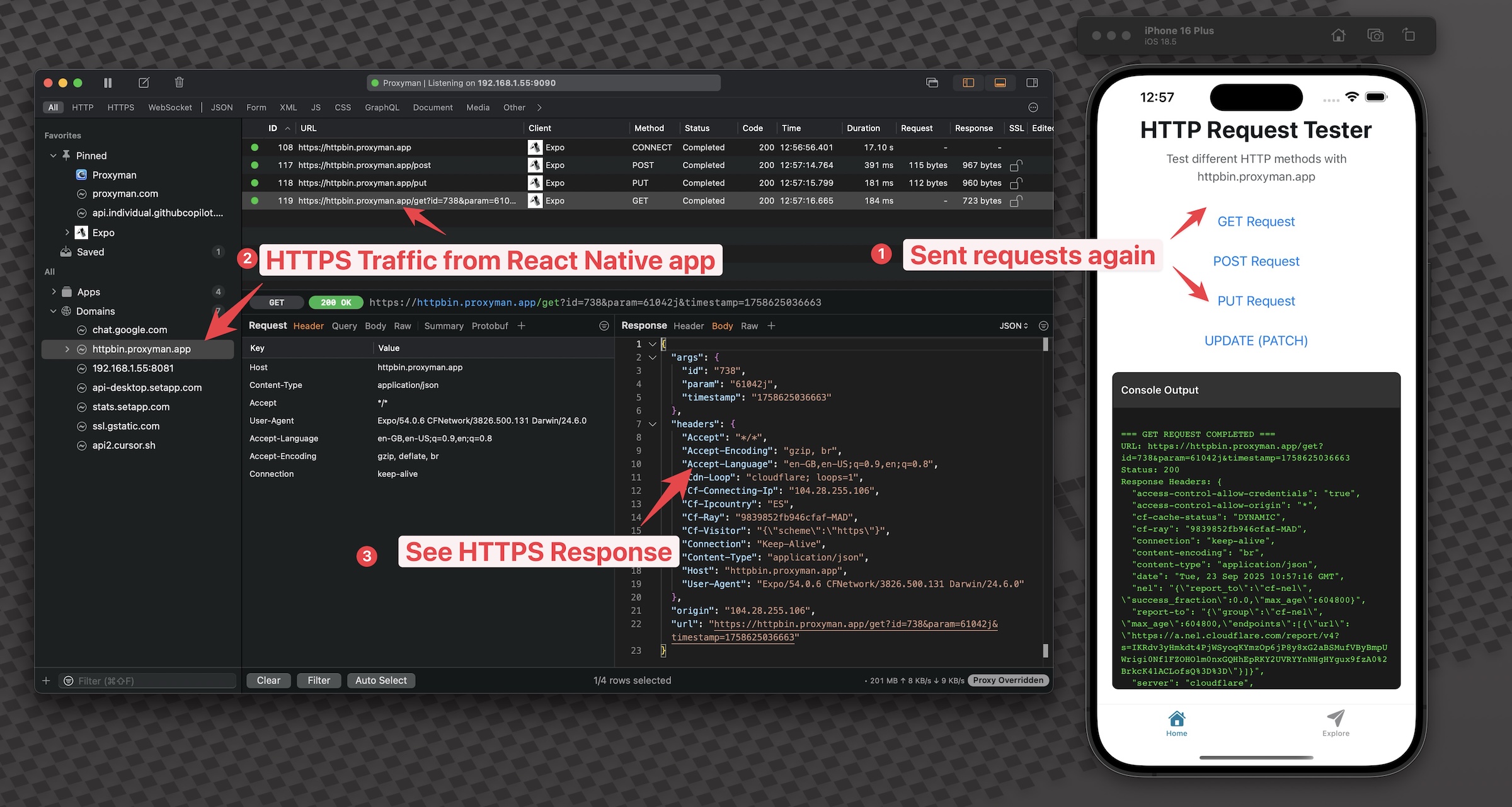 Start capturing the HTTPS traffic