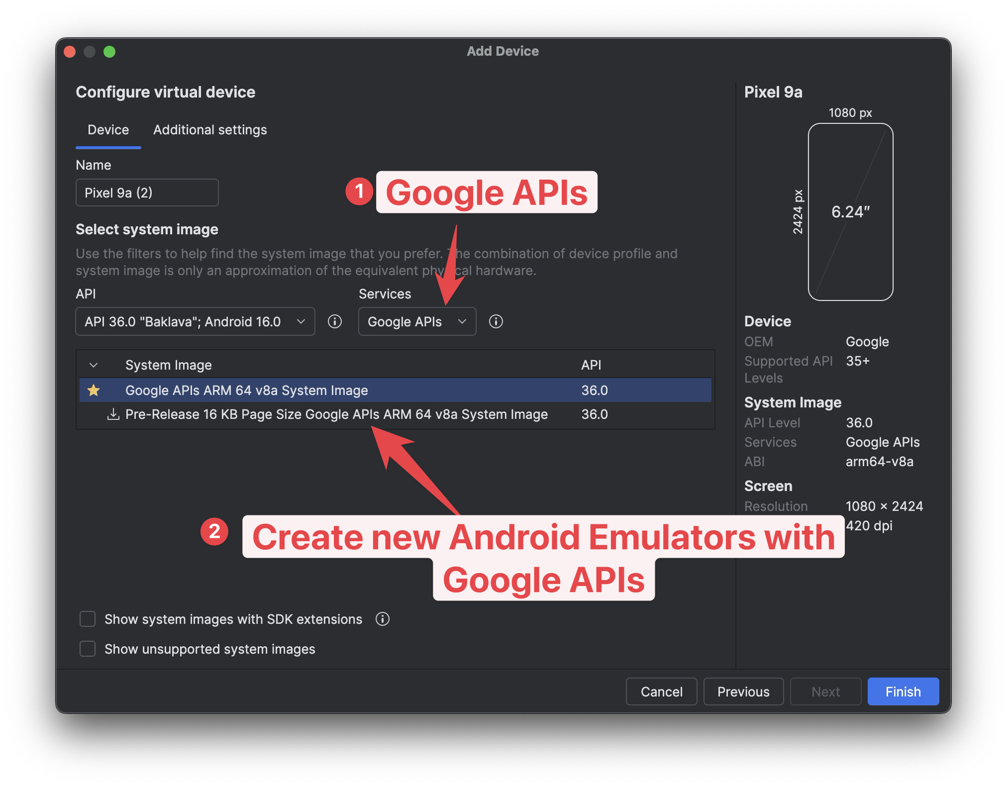 Create a new Android Emulator
