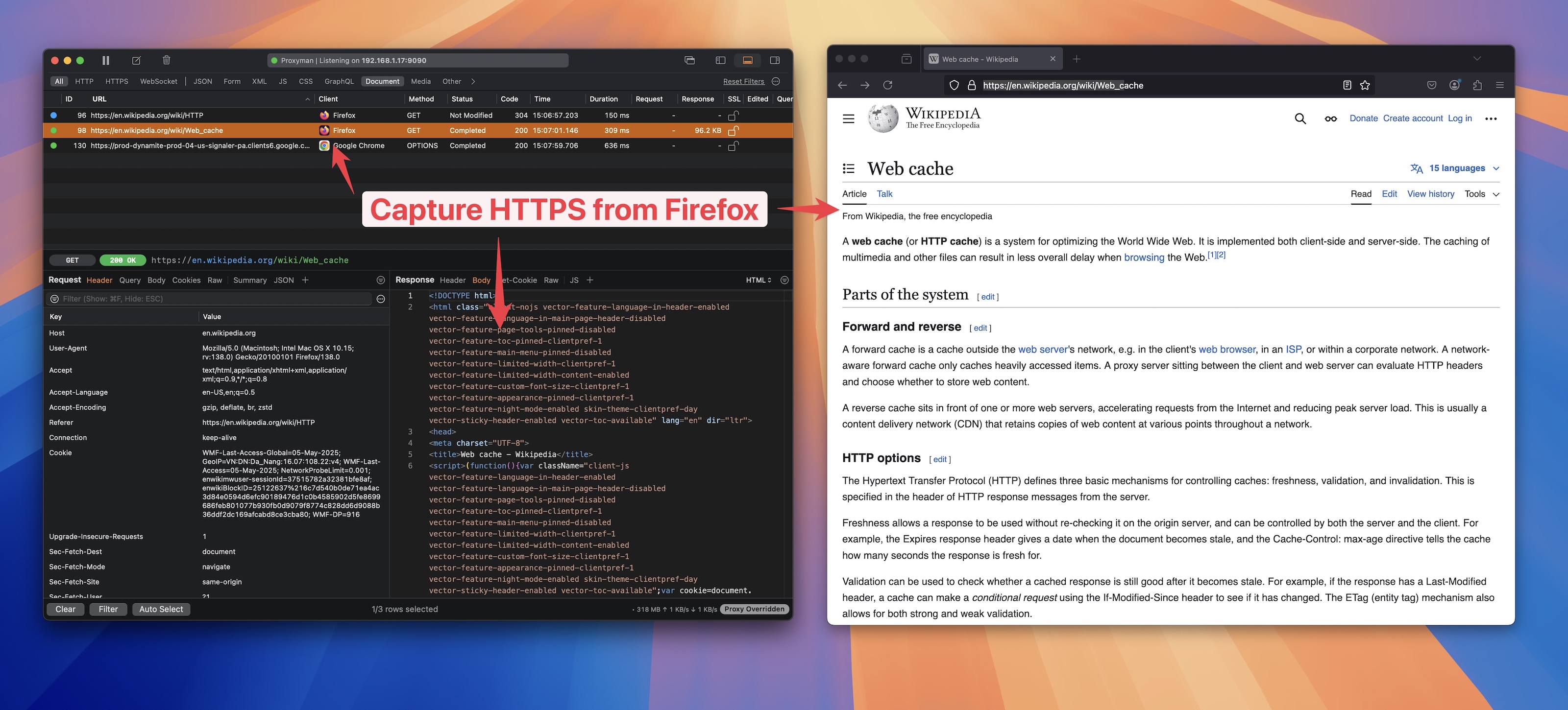 Capture HTTPS traffic from Firefox Browser