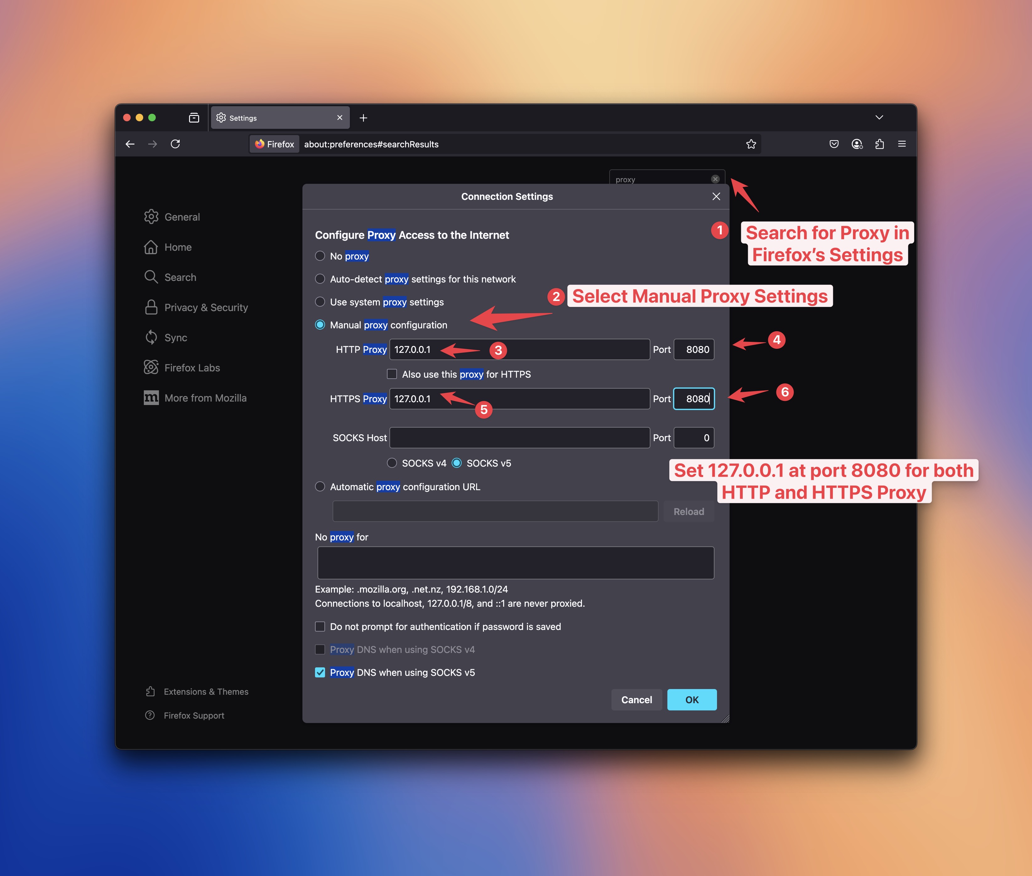 Set HTTP Proxy to Charles