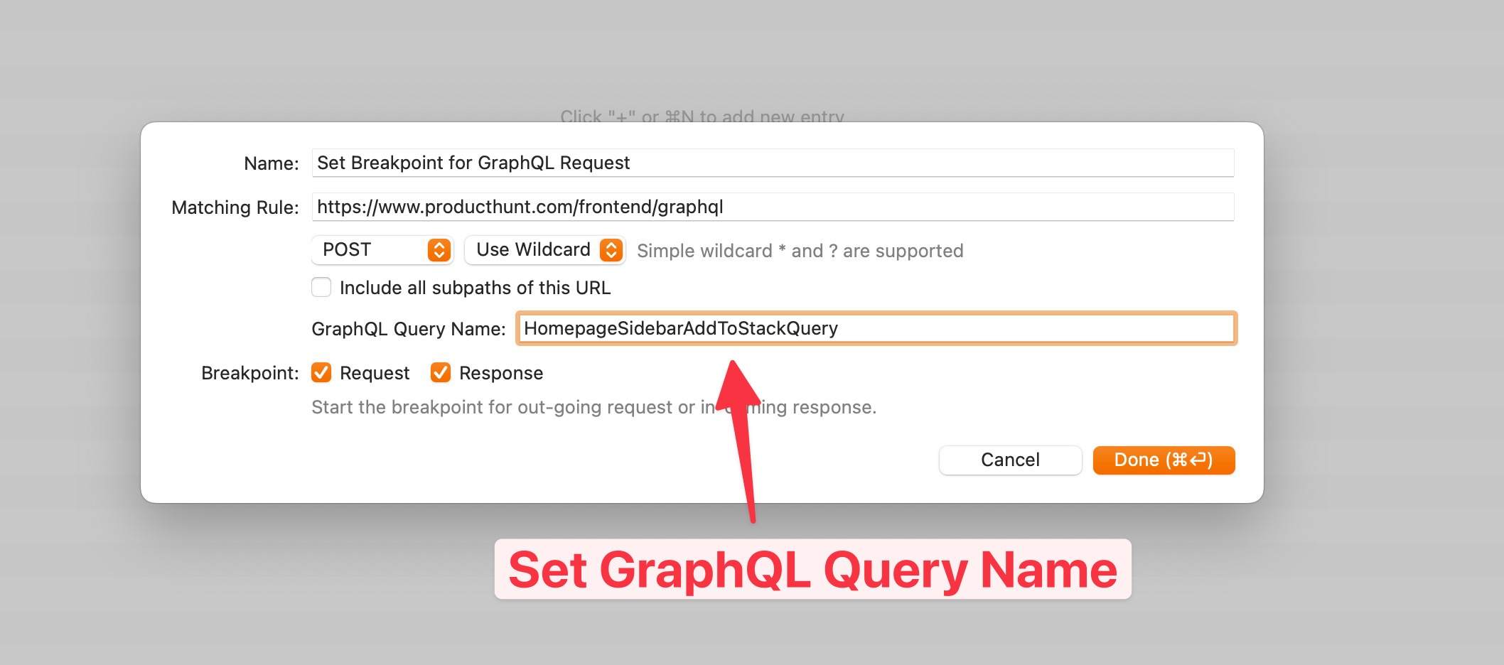 Set GraphQL Query Name Rule