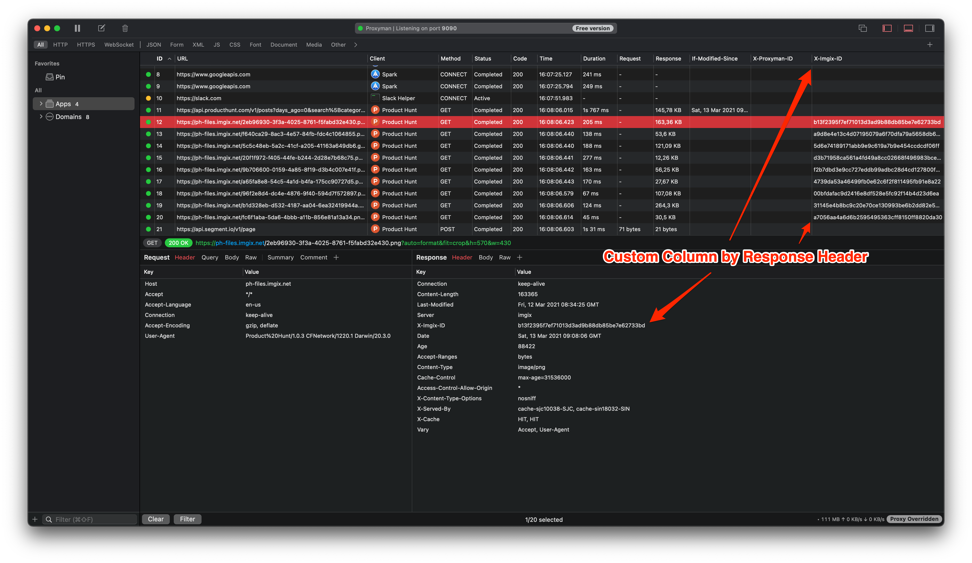 Custom Header Column on the Main Table view