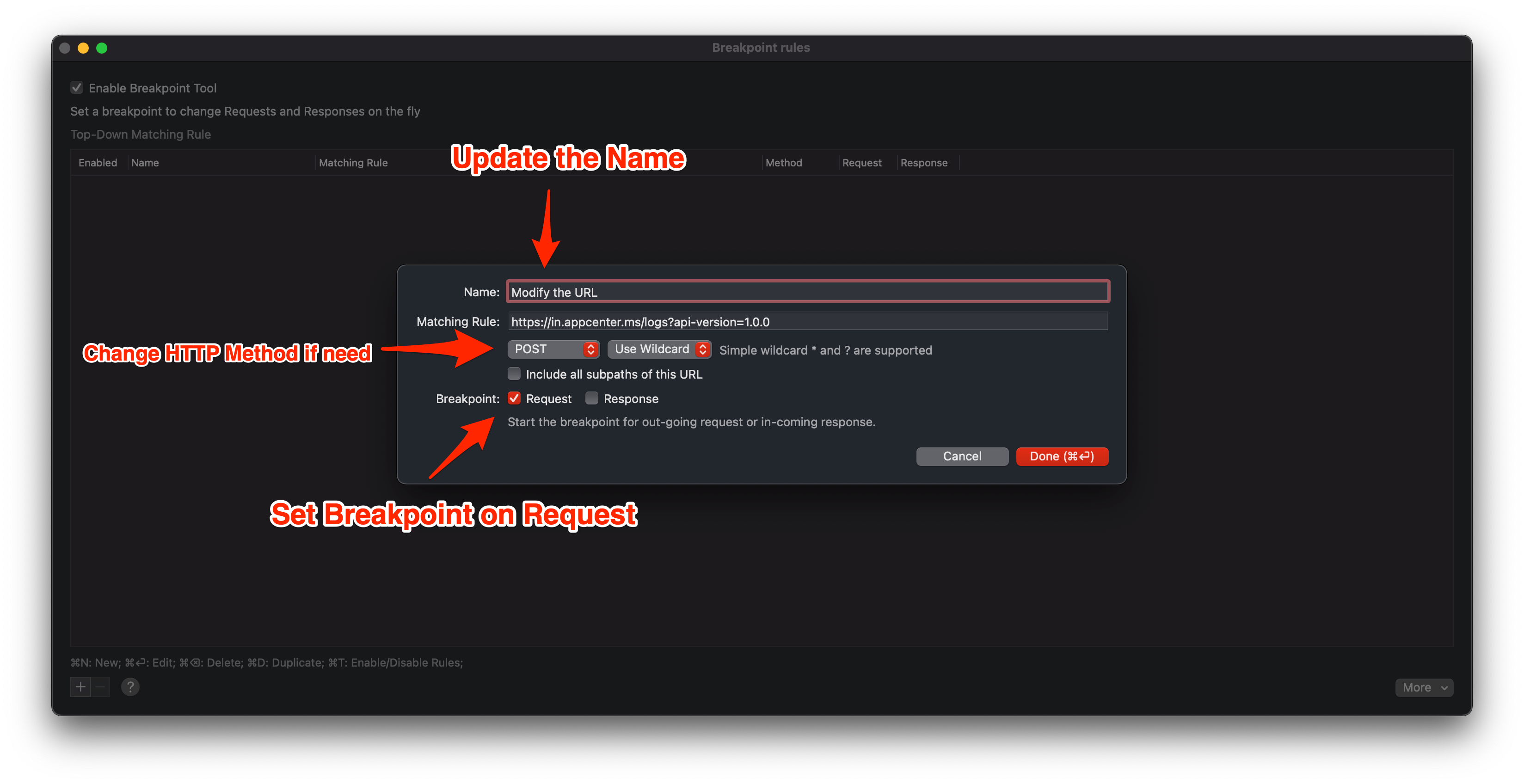 Create a Breakpoint Rule with Proxyman