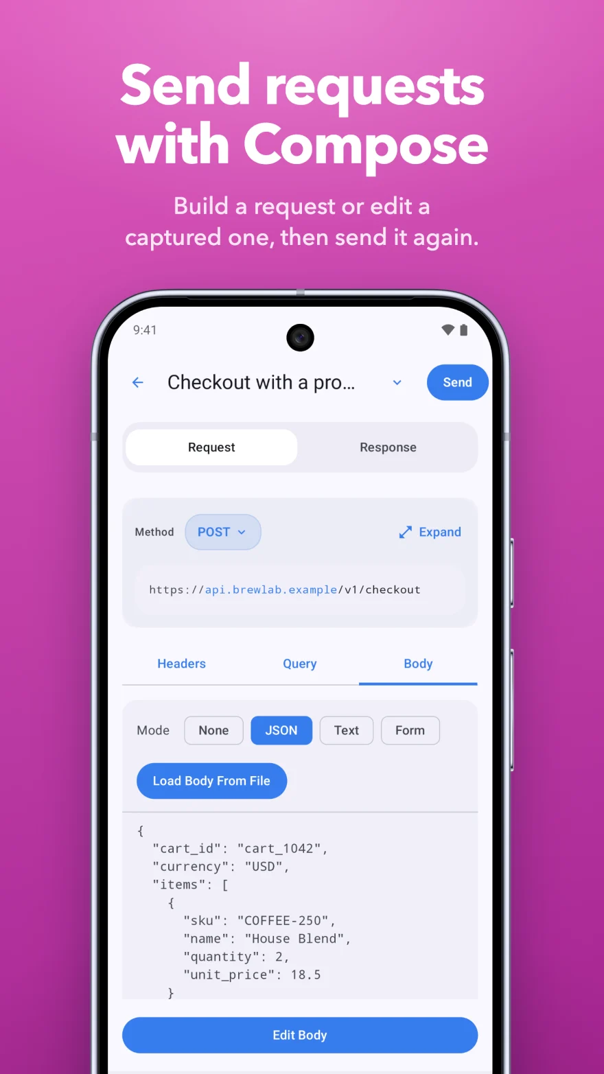 Proxyman for Android - Compose でリクエストを送信